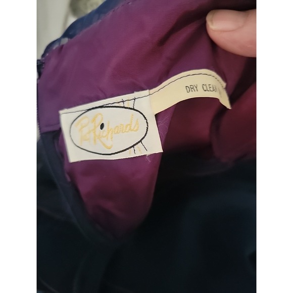 Vintage 1970's Pat Richards Tiered Chiffon Maxi Dress Blue Designer Retro Luxury - Picture 8 of 12